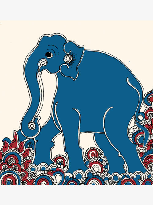 Kalamkari Elephant Card
